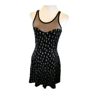 NEW- Swoon Black Velvet Goth Inspired Dress  Size Medium